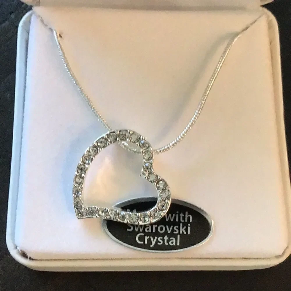 Swarovski Open Heart Silver Necklace